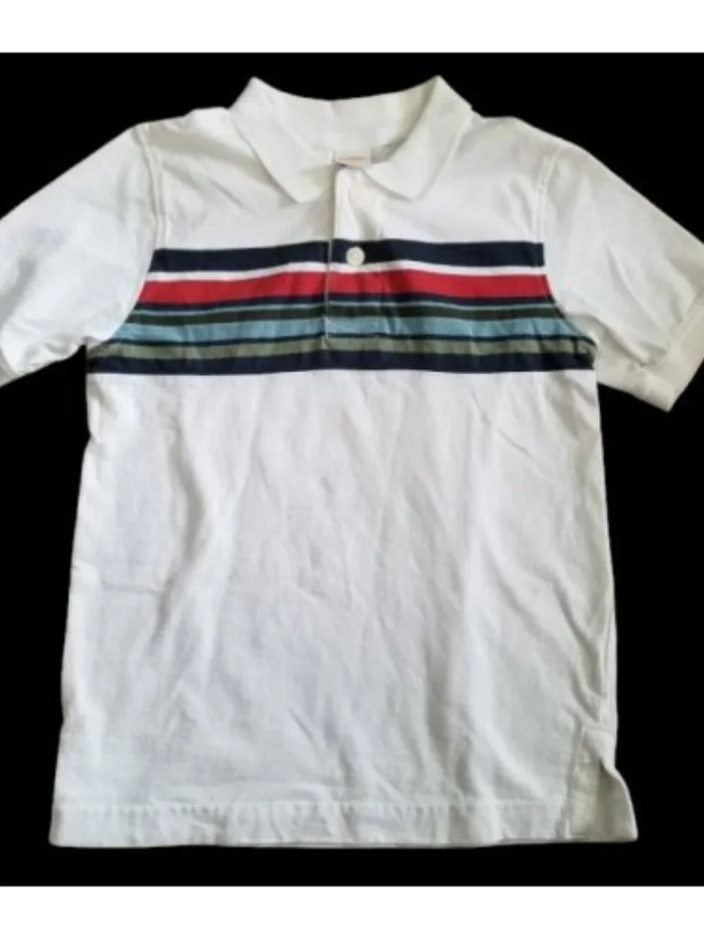 GYMBOREE White with Stripes Short Sleeved Polo Top Boys Size 5